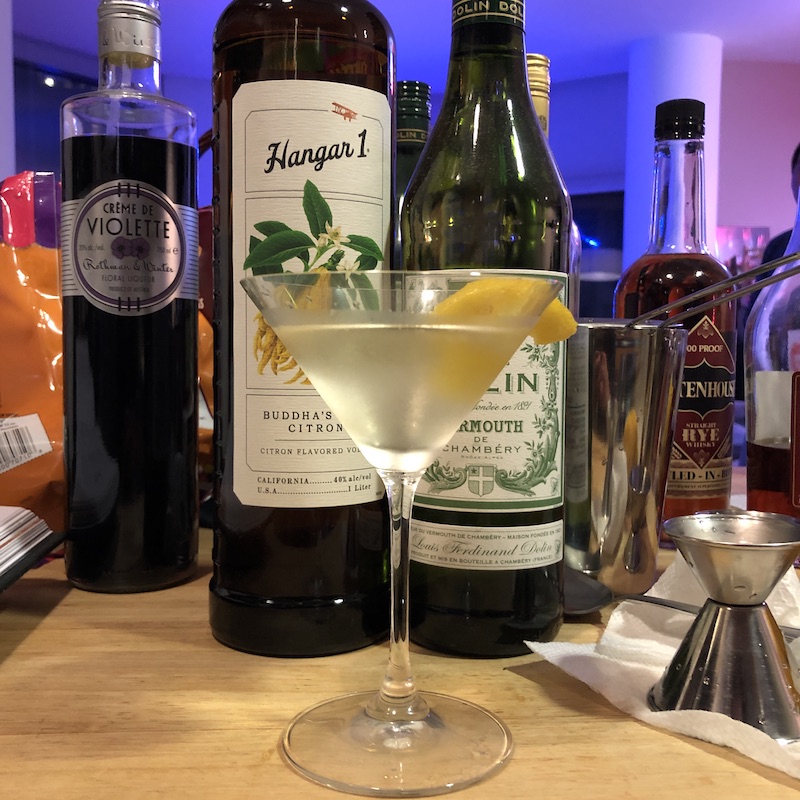 buddha's hand vodka martini cocktail